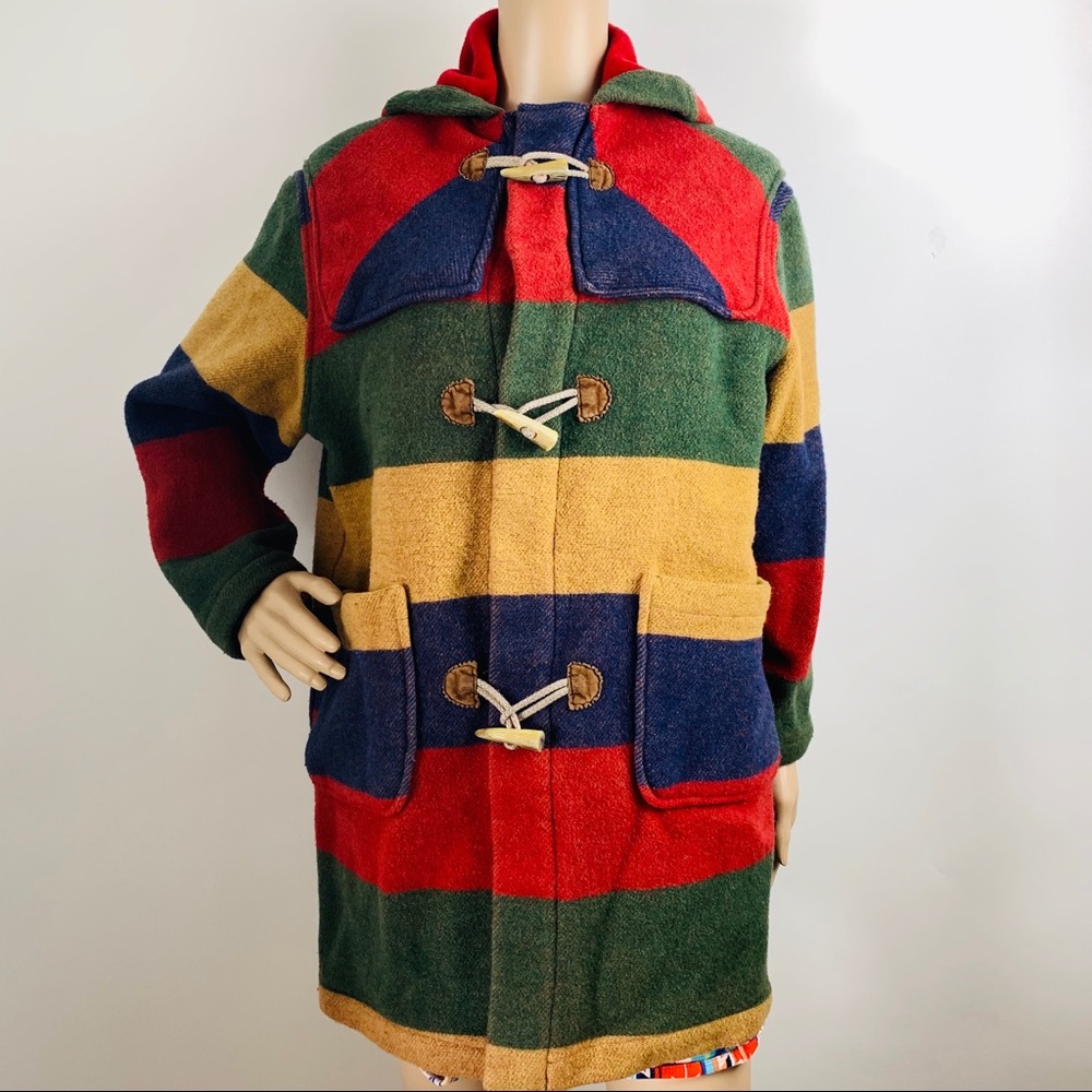 united colors of benetton color block hoodie coat